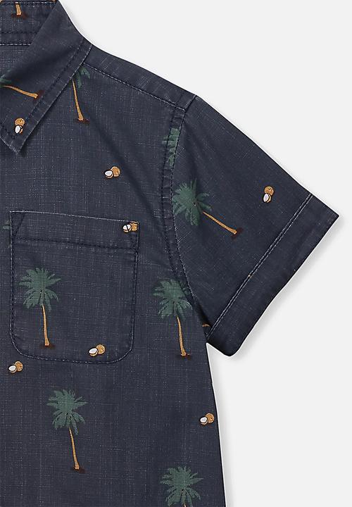 Cotton On - Resort short sleeve shirt - navy
