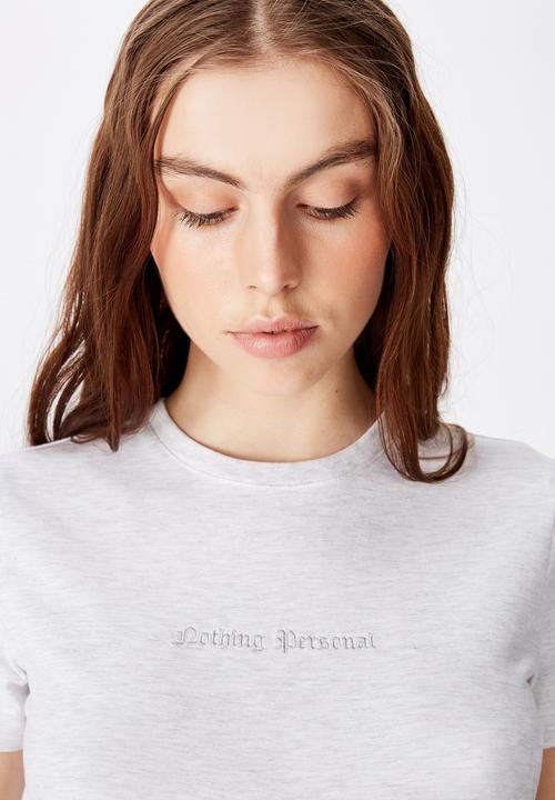 Factorie - Fitted graphic T-shirt - grey