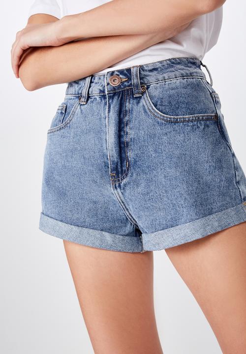 Factorie - High rise denim short - blue