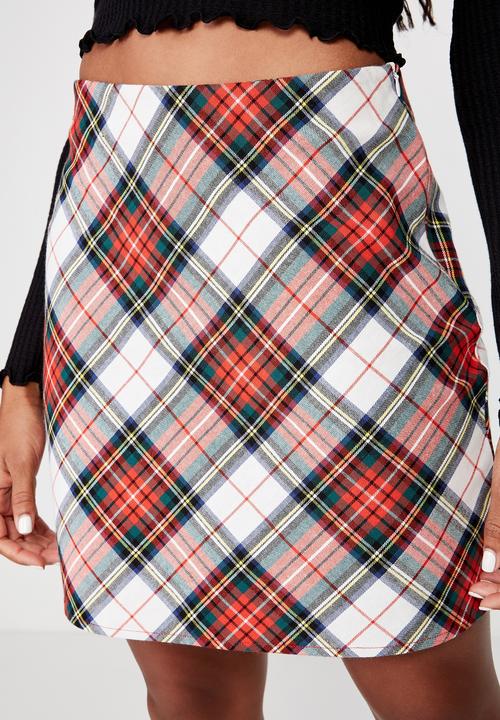 Factorie - A line check skirt - multi