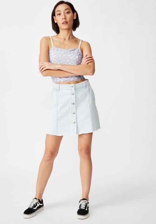 Factorie - Button thru denim skirt  - blue