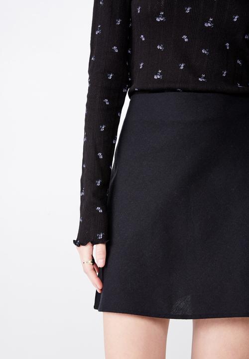 Factorie - A line check skirt  - black