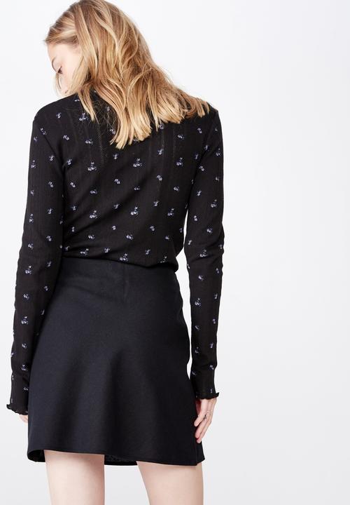 Factorie - A line check skirt  - black