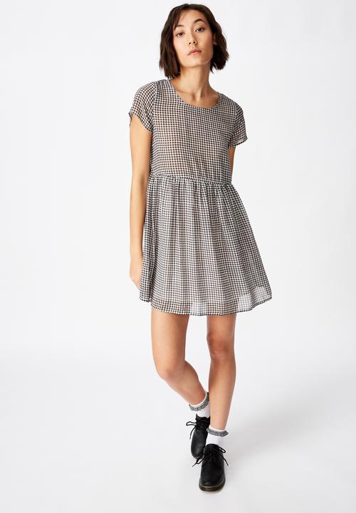 Factorie - Babydoll dress  - white & black 