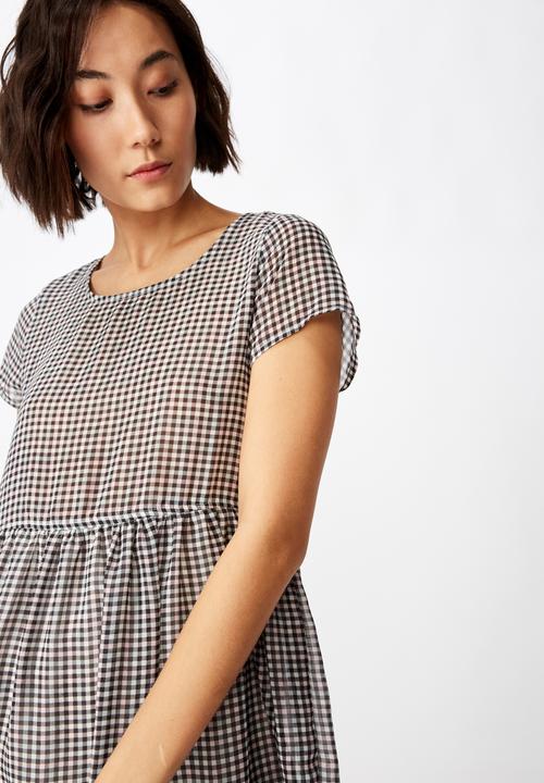 Factorie - Babydoll dress  - white & black 