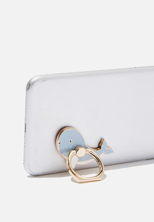 Typo - Enamel phone ring - blue & white