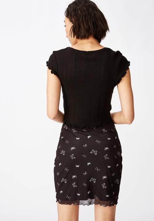 Factorie - Mesh skirt  - black