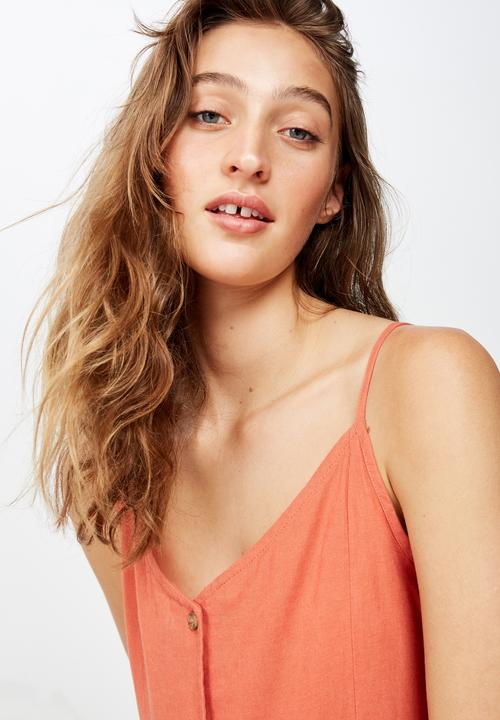 Cotton On - Woven maisy strappy mini dress  - orange