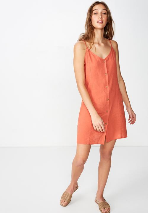 Cotton On - Woven maisy strappy mini dress  - orange