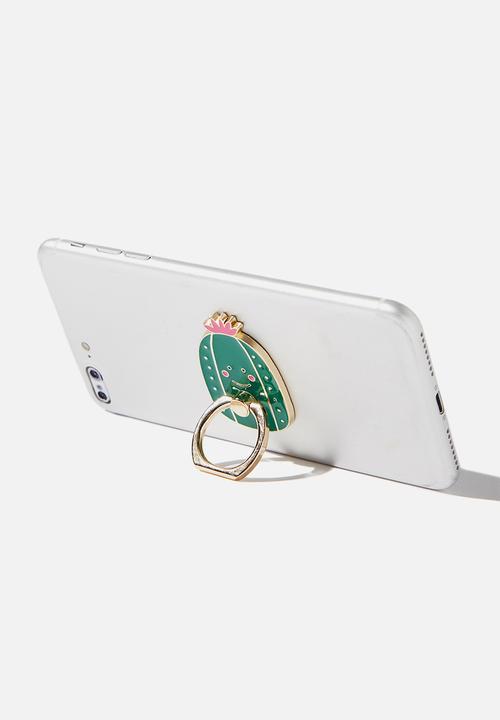 Typo - Enamel phone ring - green