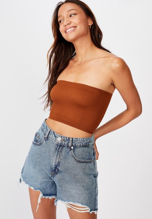 Cotton On - Samantha seam free rib tube  - glazed ginger