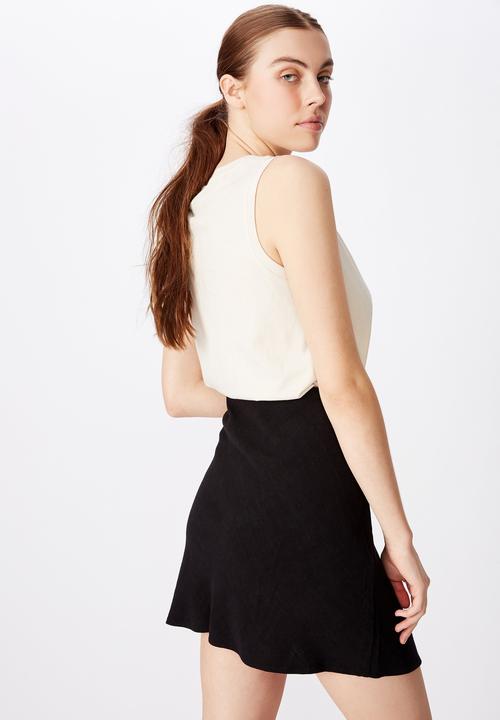 Factorie - Textured mini skirt  - black