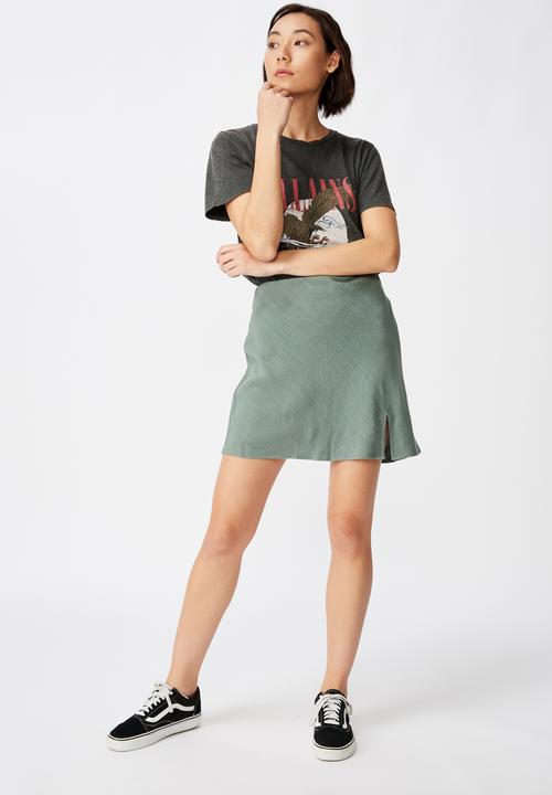 Factorie - Textured mini skirt  - green
