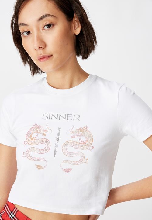 Factorie - Fitted graphic T-shirt  - white