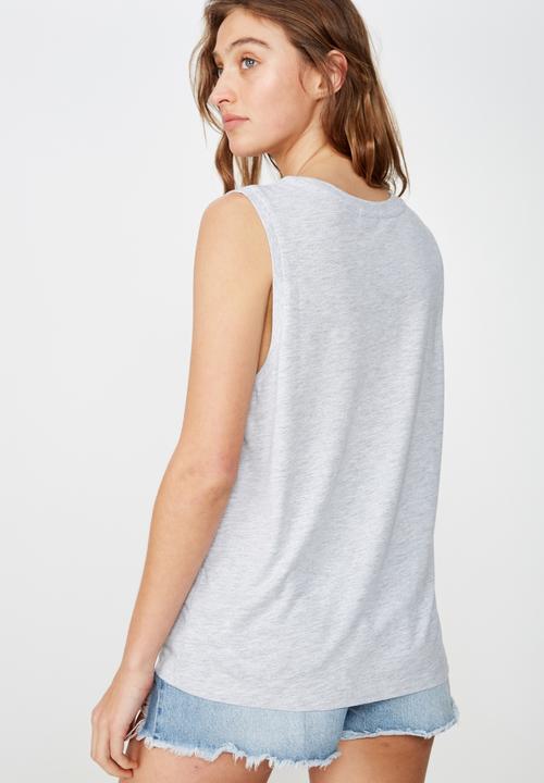 Cotton On - Mia graphic muscle tank  - grey