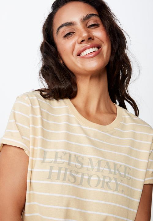 Cotton On - Classic slogan T-shirt - beige