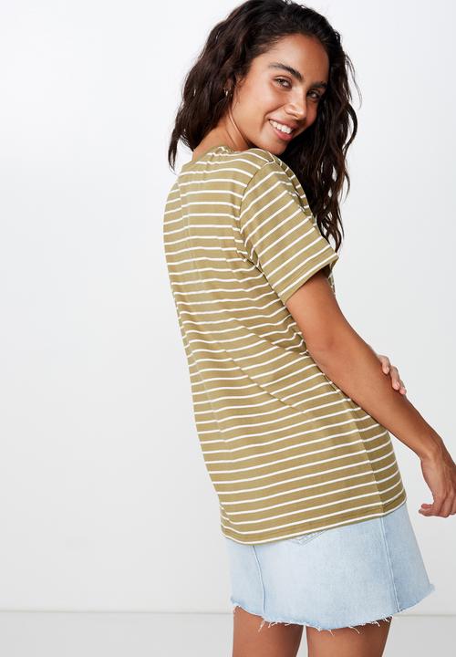 Cotton On - Classic slogan T-shirt - white & green 