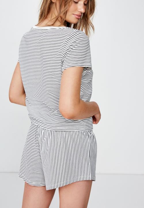 Cotton On - Jersey bed tee - black & white