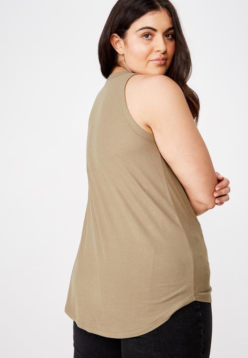 Cotton On - Curve girlfriend tank  - green