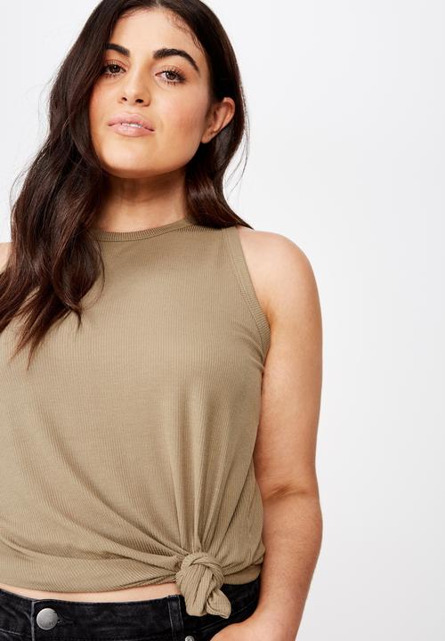 Cotton On - Curve girlfriend tank  - green