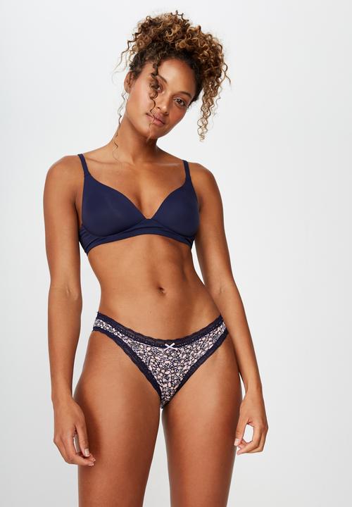 Cotton On - Smooth lace trim bikini brief  - pink