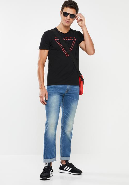 GUESS - Basic abstract logo tee - black