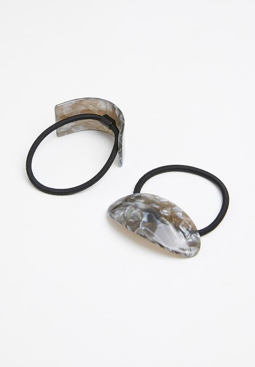 Superbalist - Marbled hair tie set - grey