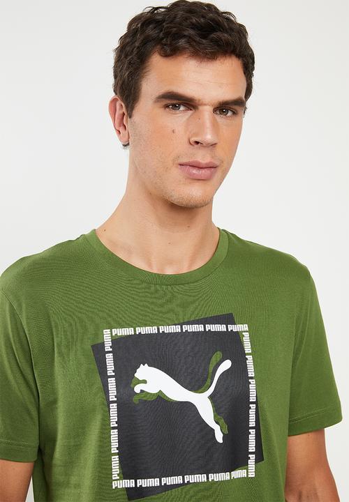 PUMA - Cat brand graphic tee - green