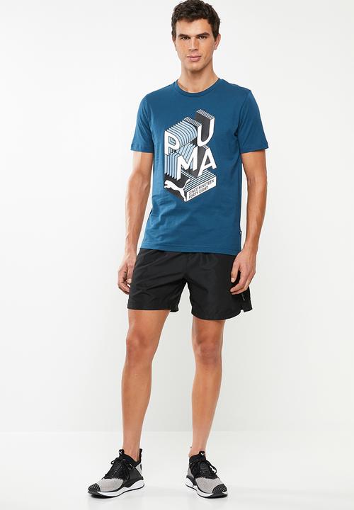 PUMA - Graphic effect interest tee - blue