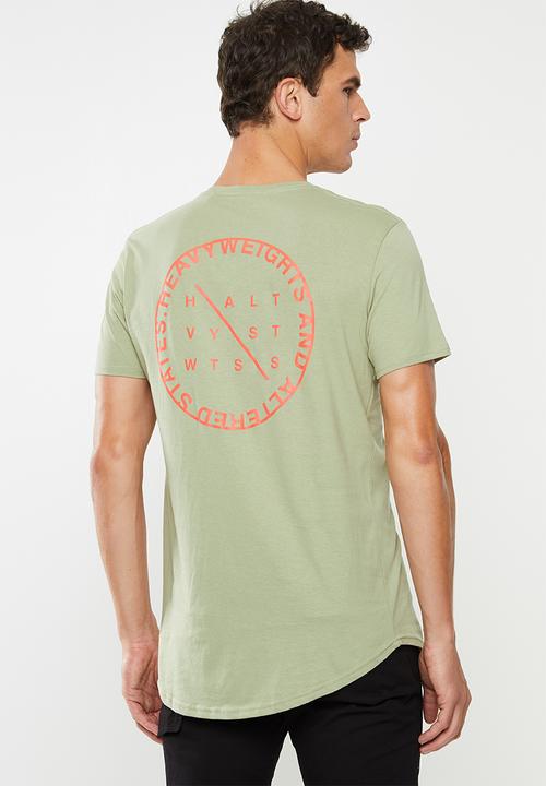 Factorie - Curved graphic T-shirt - green