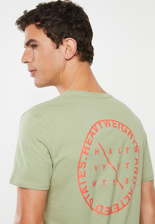 Factorie - Curved graphic T-shirt - green