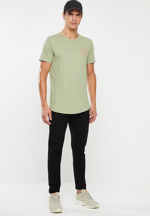 Factorie - Curved graphic T-shirt - green
