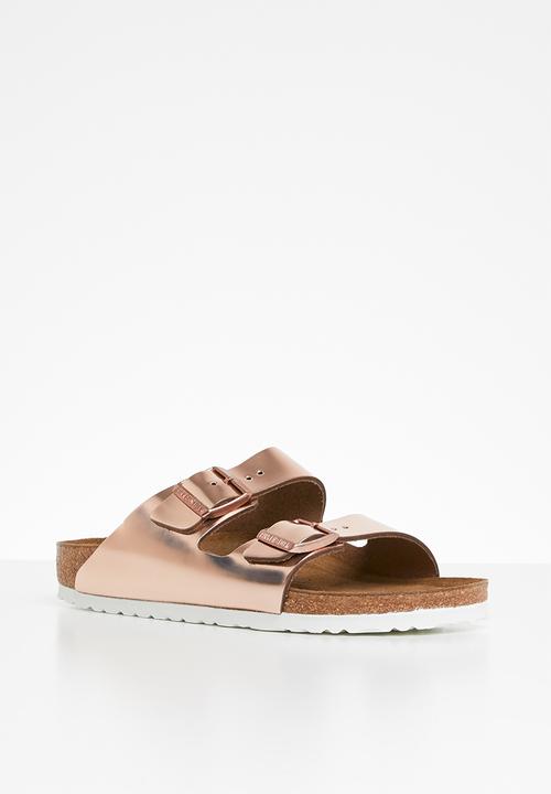 Birkenstock - Arizona sfb leather narrow  - metallic copper