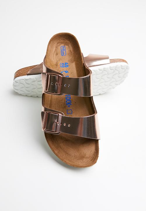Birkenstock - Arizona sfb leather narrow  - metallic copper