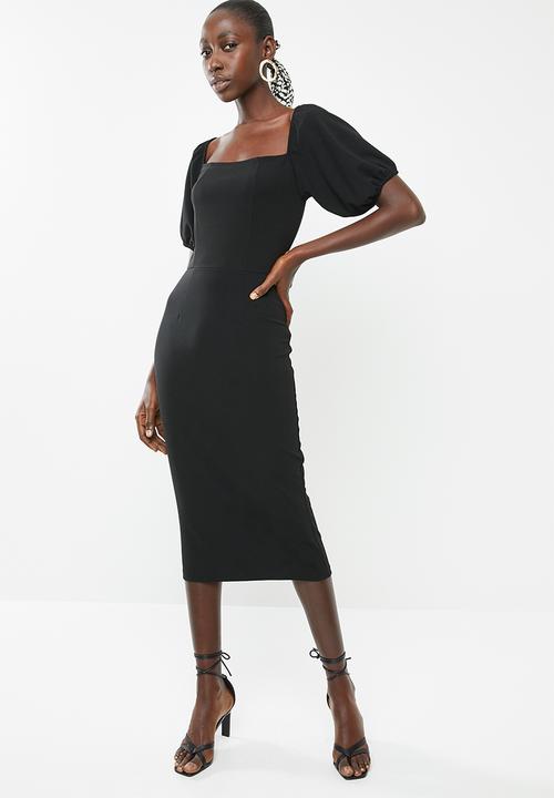 Superbalist - Square neck bodycon dress - black