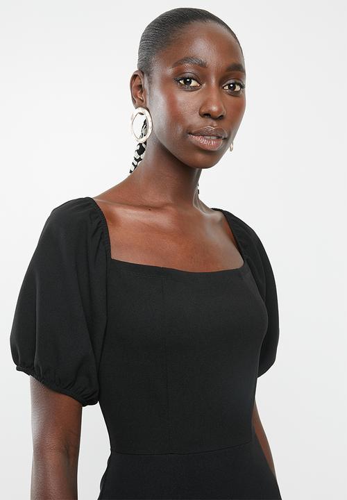Superbalist - Square neck bodycon dress - black
