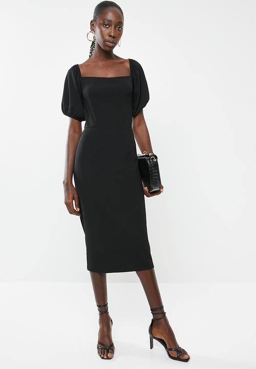 Superbalist - Square neck bodycon dress - black