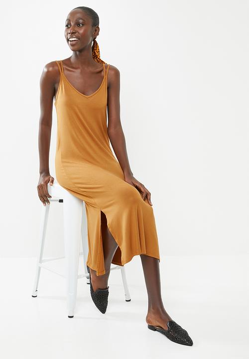 Superbalist - Soft Knit strappy dress - ochre