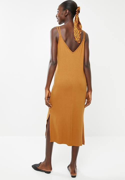 Superbalist - Soft Knit strappy dress - ochre