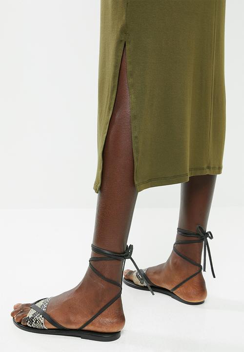 Superbalist - Soft Knit strappy dress - khaki