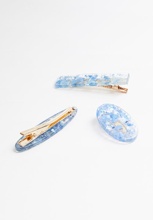 Superbalist - Marbled hair slide set - blue