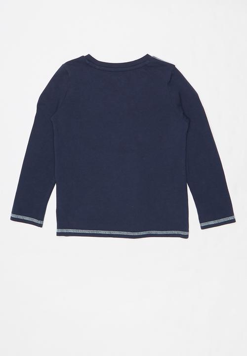GUESS - Long sleeve guess branded tee - navy