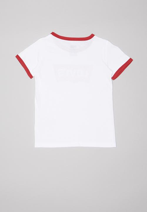 Levi’s® - Levi's girls oversized batwing ringer tee - white & red 