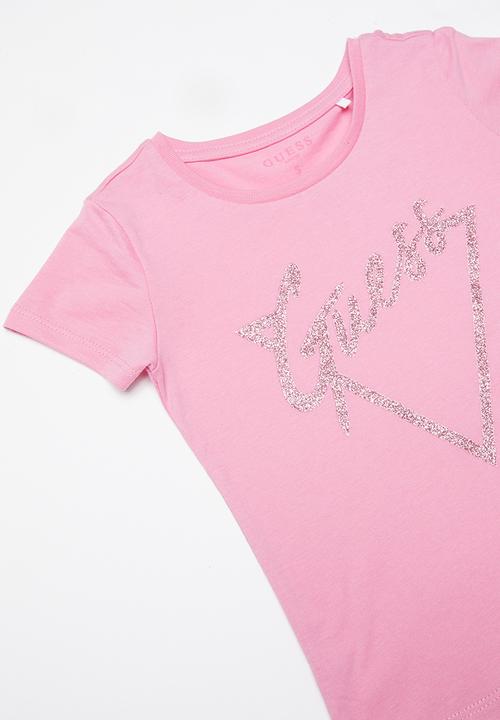 GUESS - Short sleeve guess tri script tee - pink