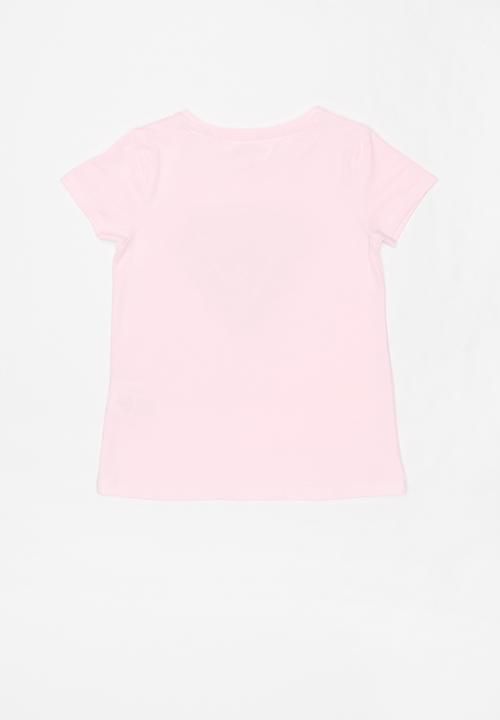 GUESS - Short sleeve diamond logo tee - pink