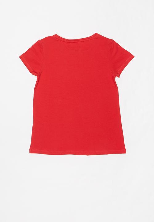 GUESS - Short sleeve diamond logo tee - red