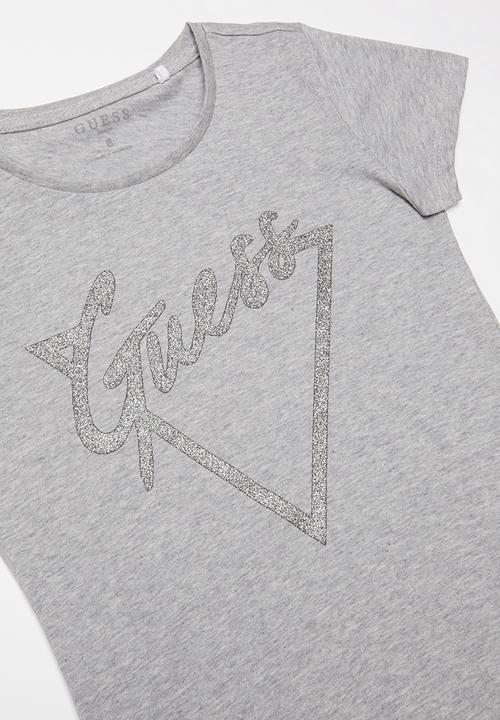 GUESS - Teens short sleeve guess tri script tee - grey 