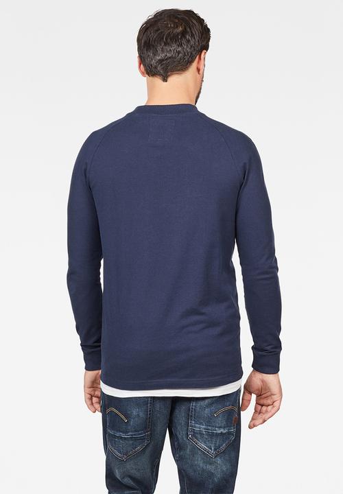 G-STAR - Korpaz mock r t long sleeve T-shirts - sartho blue