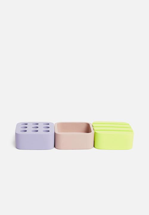 Sixth Floor - Cube desktop organiser set of 3 - multi