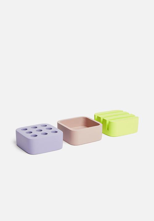 Sixth Floor - Cube desktop organiser set of 3 - multi